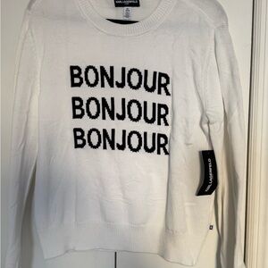Karl Lagerfeld White Bonjour Sweater